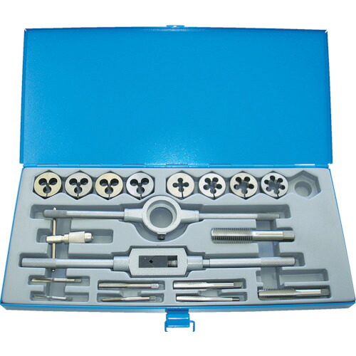 ＴＲＵＳＣＯ タップダイス 19点セット SKS ウィットねじ用 1セット(T-HT38D-WS) 目安在庫\u003d○