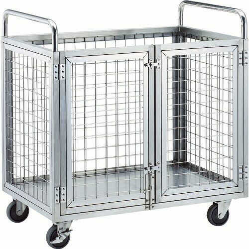ＴＲＵＳＣＯ ステンレス製網台車 1200×750×960mm 観音開き 1台(SUAD1-1275) 目安在庫\u003d○
