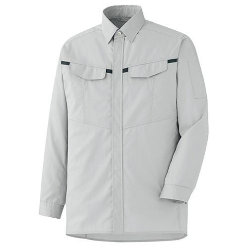 ミドリ安全 帯電防止JISベルデクセル男女共用長袖シャツ VES2671上 Sグレー×チャコール SS 1着(VES2671-UE-SS) 目安在庫\u003d○