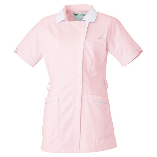 ミドリ安全 メディカルウェア ベルデクセル 女性用 チュニック VEM245上 ピンク&times;ホワイト 5L 1着(VEM245-UE-5L) 目安在庫=○｜いぃべあー　店