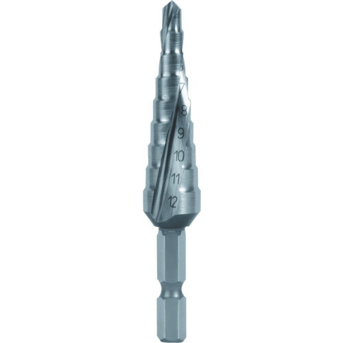 ＴＲＵＳＣＯ 六角軸ステップドリル 2枚刃 4-12mm 1本(TSDS12) 目安在庫\u003d○