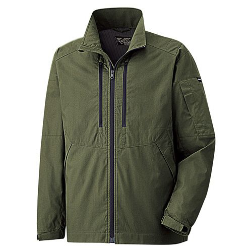 ミドリ安全 帯電防止JIS ベルデクセルフレックス 男女共用ジャンパー VE726上 オリーブグリーン SS 1着(VE726-UE-SS) 目安在庫=○｜いぃべあー　店