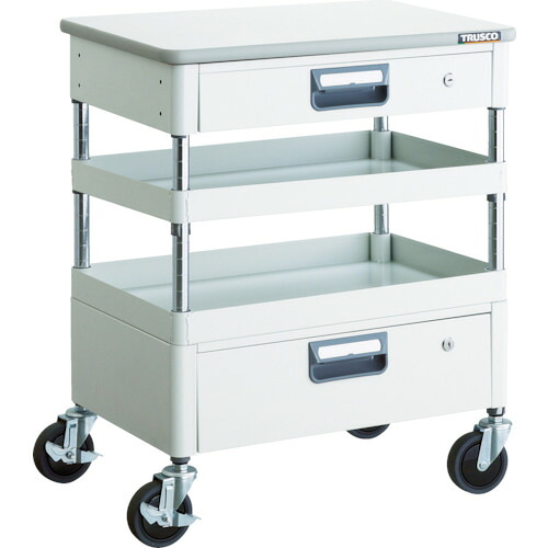 ＴＲＵＳＣＯ フェニックスワゴン 750×500×H740 引出 天板付 ホワイト 1台(PEW-772VZT-W) 目安在庫\u003d○