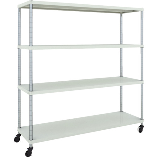 ＴＲＵＳＣＯ フェニックスラック 1500×450 4段 U車輪付 ホワイト 1台(PER-5544-U125-W) 目安在庫\u003d○