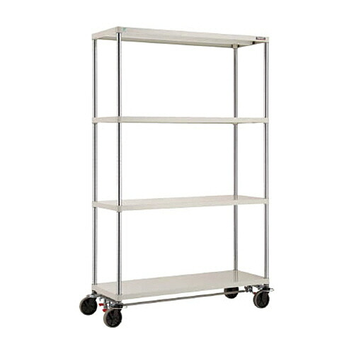 ＴＲＵＳＣＯ フェニックスラック 1200×450mm U車輪4輪ストッパー付 ホワイト 1台(PER-6444-U125-B4-W) 目安在庫\u003d○