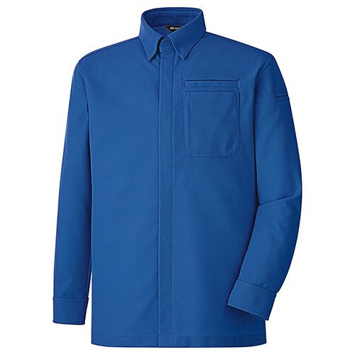 ミドリ安全 帯電防止JIS 男女共用 ストレッチシャツ TS203上 ロイヤルブルー 4L 1着(TS203-UE-4L) 目安在庫=○｜いぃべあー　店