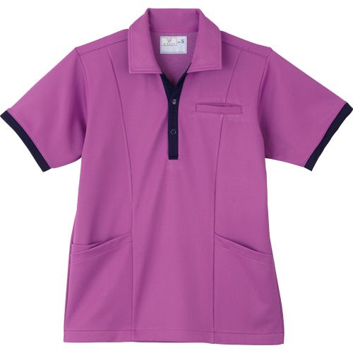 トンボ ケアワークシャツ リップル防縮ニット パープル SS 1着(CR129-80-SS) 目安在庫\u003d○