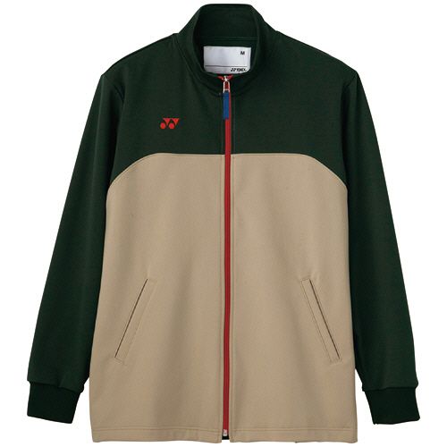 トンボ ヨネックス&times;キラク ケアワークジャケット(男女兼用) モクロディ カーキ&times;ベージュ L 1着(CY106-47-L) 目安在庫=○｜いぃべあー　店