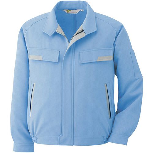 ミドリ安全 帯電防止JIS ベルデクセルESD 男女共用 長袖ブルゾン VE73上 ブルー M 1着(VE73-UE-M) 目安在庫=○|いぃべあー 店