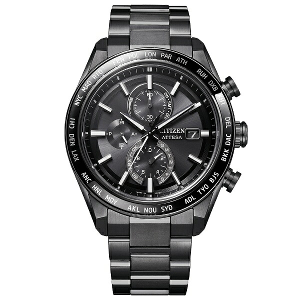 CITIZEN ATTESA シチズン アテッサ ACT Line ブラックチタンシリーズ エコドライブ 電波時計 メンズ 腕時計 AT8294-59E お取り寄せ|e-Bloom