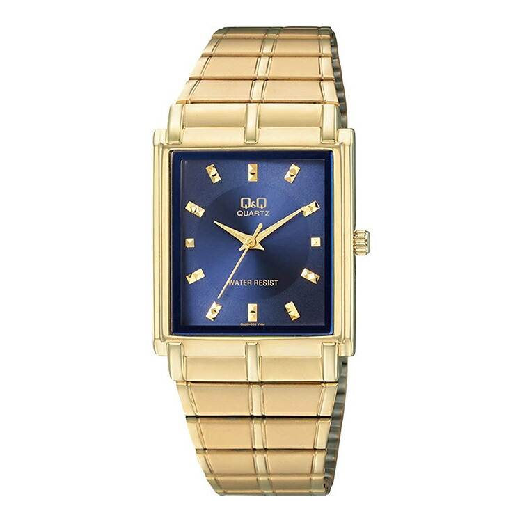 楽天市場 シチズン Citizen Q Q カットガラス スタンダードモデル 四角 レクタンギュラー 生活防水 ネイビー 紺色 ゴールド 金色 腕時計 メンズ Qa80 002 チプシチ 全国送料無料 ネコポス限定 E Bloom
