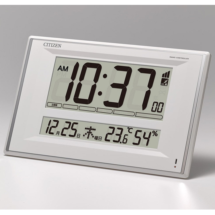【楽天市場】シチズン CITIZEN リズム時計 電波時計 掛置兼用 掛け時計 置時計 デジタル時計 温湿度計 カレンダー 8RZ198