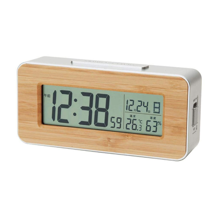 楽天市場 3 1 月 限定 当店エントリーで更にp10倍 和室に似合う 竹素材の電波時計 置き時計 置時計 デジタル 温度表示湿度表示 Adesso アデッソ T 01 お取り寄せ E Bloom