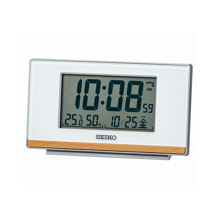 楽天市場】SEIKO セイコー 目覚まし時計 電波時計 温度・湿度計機能付き フルオートカレンダー機能搭載 SQ698L お取り寄せ : e-Bloom