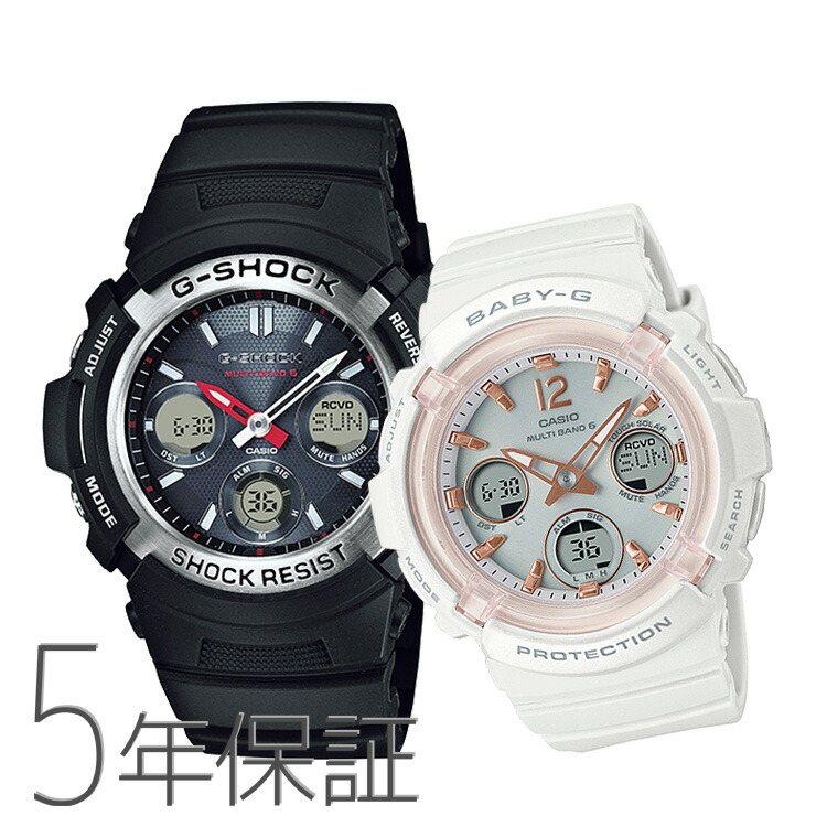ペアウォッチ ペアセット G-SHOCK x BABY-G Gショック ベビーG カシオ CASIO 電波ソーラー デジアナ スタンダード AWG-M100-1AJF BGA-2800-7AJF|e-Bloom