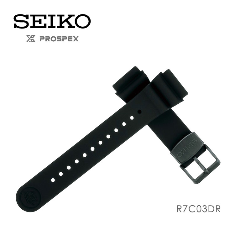 セイコー SEIKO プロスペックス PROSPEX 替えバンド 替えベルト 交換用ベルト シリコン 22mm 黒 R7C03DR｜e-Bloom