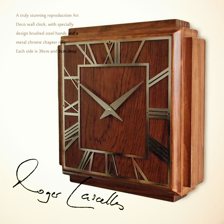 E Bloom Rakuten Global Market Import Roger Raschel Wd Deco Square Art Deco Like Square Wooden Wall Clock Made In The U K Roger Lascelles Raschel Wd