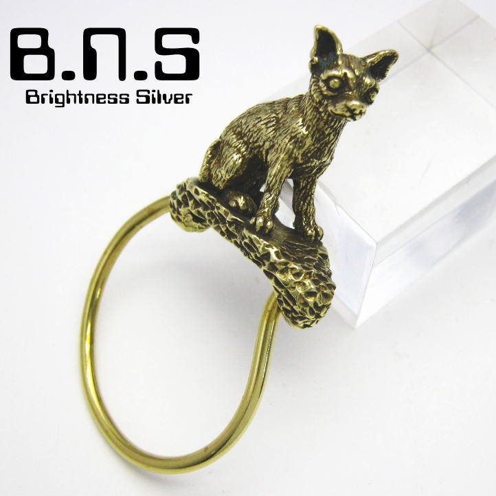 真鍮 brass キーホルダー ネコ アクセサリー ペンダントトップ 猫 レトロ