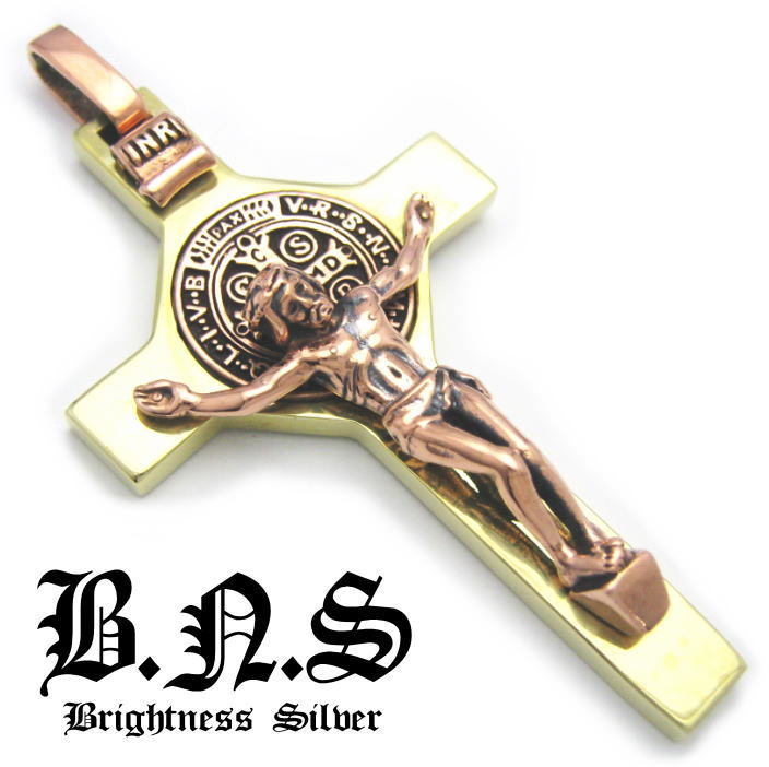 楽天市場】キリストクロスロザリオペンダント7 銅＆真鍮 十字架