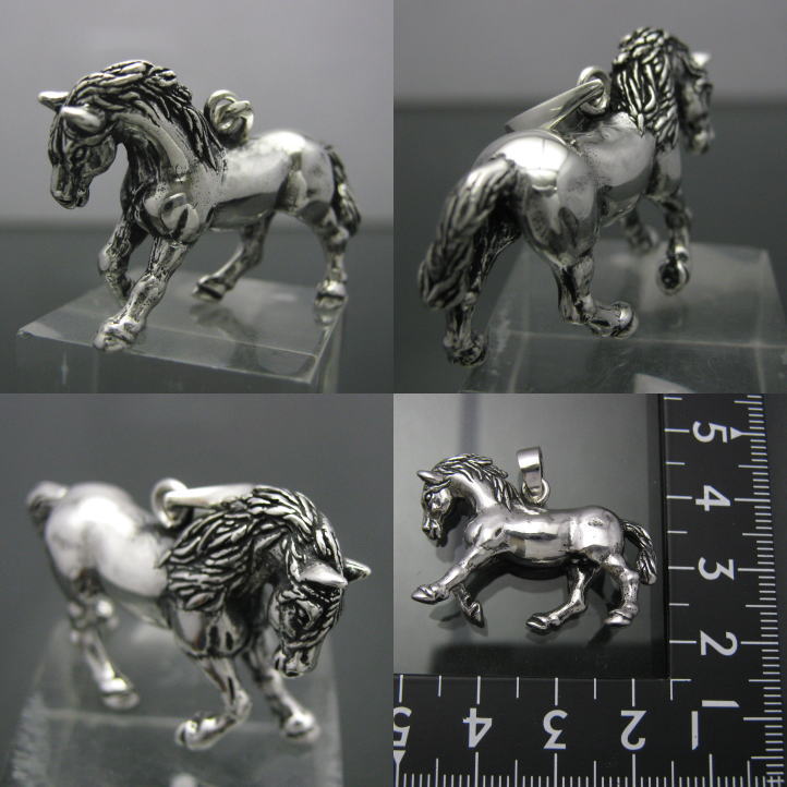【楽天市場】銀の駿馬 ホースペンダント シルバー925 SV925 silver925 (馬、競馬、サラブレッド、ウマ、horse、Equus