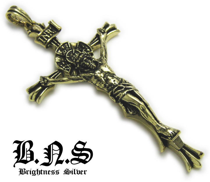 楽天市場】キリストクロスロザリオペンダント7 銅＆真鍮 十字架クロス