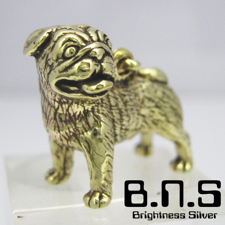 楽天市場 パグペンダント ブラス 真鍮 ネックレス 犬 ドッグ Dog Pug 動物 ブライトネスシルバー