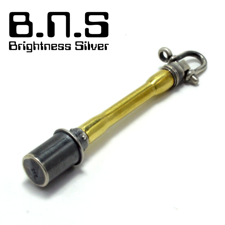 ハンドグレネードペンダント【M24柄付手榴弾】 銀,シルバー925 ×真ちゅう,ブラス Silver925、Brass(武器 拳銃)