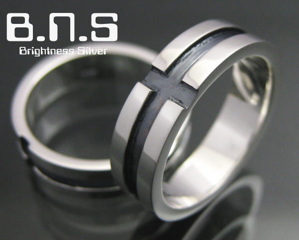 楽天市場】平打ちパンチアウトシルバーリング 8mm シルバー925