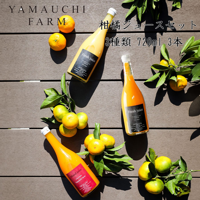 【楽天市場】ヤマウチファーム 柑橘ジュース 720ml 3本セット みかんジュース みかん 宇和ゴールド グレープフルーツ きよみ せとか ...