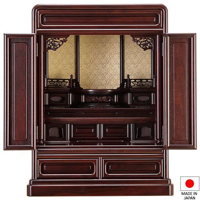 仏壇 唐木ミニ仏壇 紫檀仏壇 (No.5-1) 23号 高さ70cm×巾54cm【送料無料】【設置無料】【お盆用品 仏具 お彼岸 ミニ仏壇 小型仏壇 唐木仏壇 日本製 国産品 上置型 上置き型 伝統型 ミニ 小さい】|仏壇 盆提灯 数珠の仏壇屋滝田商店