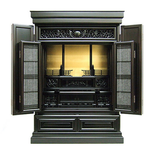 【仏壇】上置型唐木仏壇 本黒檀仏壇(No.9) 28号 高さ85cm×巾61cm【送料無料】【お盆用品 仏具 お彼岸 日本製 国産品 小型仏壇 唐木仏壇 上置型 伝統型 東京仏壇】|仏壇 盆提灯 数珠の仏壇屋滝田商店