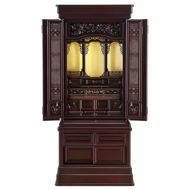 【仏壇】台付型唐木仏壇 桜色仏壇(No.17) 45号 高さ142cm×巾62cm 【送料無料】【お盆用品 仏具 お彼岸 日本製 国産品 唐木仏壇 台付き 伝統型 お仏壇】