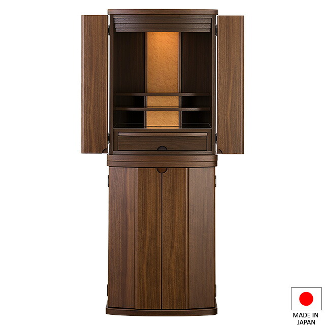 【仏壇】モダン仏壇 エデン 台付型(床置き) ウォールナット 40号 高さ120cm×巾44cm 国産(日本製)【送料無料】【設置無料】【仏壇 モダン 仏具 和室 洋室 リビング マンション 家具調仏壇 納骨仏壇 骨壷 骨壺 収納】|仏壇 盆提灯 数珠の仏壇屋滝田商店