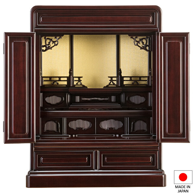 楽天市場】唐木 仏壇 小型 明るい色の 立山(楡) 47-16号巾 濃い色