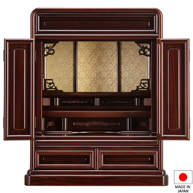 仏壇 唐木ミニ仏壇 紫檀仏壇 (No.5-1) 16号 高さ49cm×巾41cm【送料無料】【設置無料】【お盆用品 仏具 お彼岸 ミニ仏壇 小型仏壇 唐木仏壇 日本製 国産品 上置型 上置き型 伝統型 ミニ 小さい】|仏壇 盆提灯 数珠の仏壇屋滝田商店