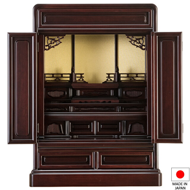 仏壇 唐木ミニ仏壇 紫檀仏壇 (No.4-1) 25号 高さ75.5cm×巾54.5珊\u003cBR\u003e\u003cBR\u003e【貨物輸送無料】【据え付ける無料】【御盆装置 仏具 お覚悟 ミニ仏壇 小型仏壇 唐木仏壇 日本製 国産品 上置型 上置き型 言い慣わし型 ミニ ごく小さい】