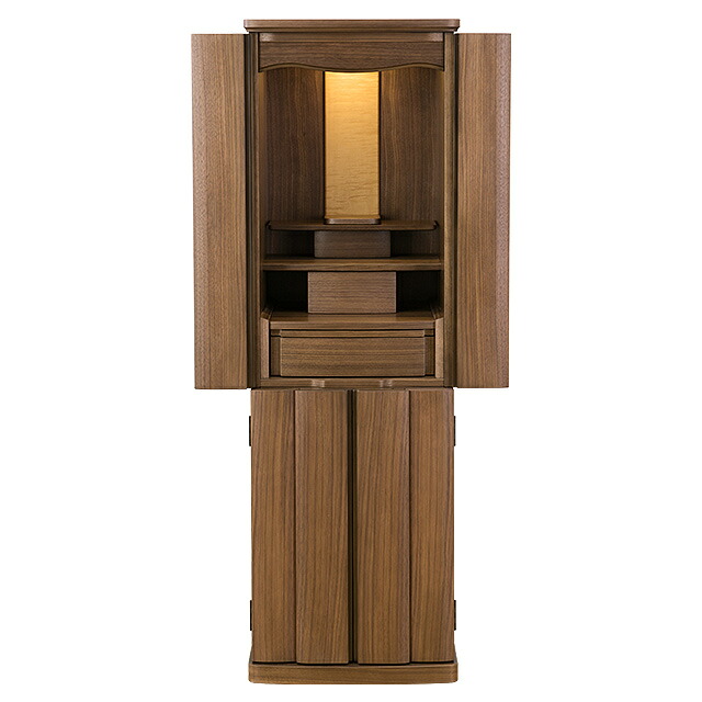 【仏壇】モダン仏壇 セオン 台付型(床置き) ウォールナット 43×14号 高さ130cm×巾42cm 【送料無料】【設置無料】【仏壇 モダン 仏具 和室 洋室 リビング マンション 家具調仏壇 納骨仏壇 骨壷 骨壺 収納】