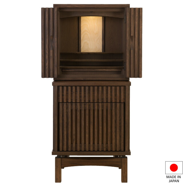 仏壇 モダン仏壇 アスタ 台付型(床置き) オーク材無垢 41×18号 高さ124cm×巾54cm 国産(日本製) 【送料無料】【設置無料】【仏壇 モダン おしゃれ 仏具 納骨 骨壺収納 巾広 幅広 家具調仏壇 和室 洋室 リビング マンション】