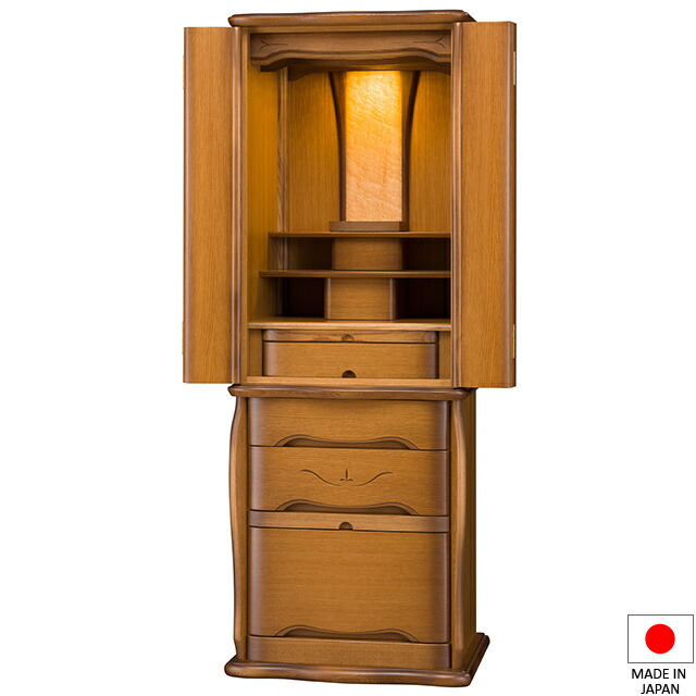 仏壇 モダン仏壇 アリス 50号 台付型(床置き) 高さ150cm×巾56.5cm 国産(日本製) 【送料無料】【仏壇 モダン おしゃれ 仏具 和室 洋室 リビング マンション 家具調仏壇 骨壷 骨壺 収納】