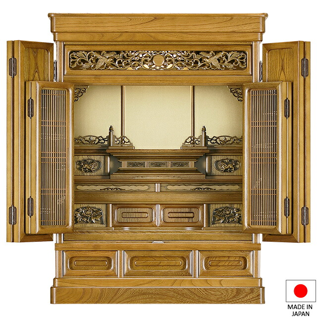 仏壇 唐木ミニ仏壇 京華 欅(神代色) 28号 高さ85cm×巾65cm 国産(日本製) 【送料無料】【仏壇 ミニ 小さい コンパクト 唐木仏壇 上置き型 小型仏壇 洋室 和室 リビング マンション 伝統型仏壇】