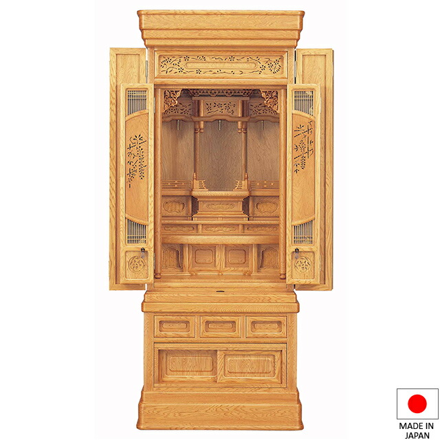 仏壇 唐木仏壇 春華 屋久杉 51×18号 台付型(床置き) 高さ153.5cm×巾62糎 国産(日本製)\u003cBR\u003e\u003cBR\u003e【貨物輸送無料】【仏壇 仏具 練り物 和室 洋室 リビング アパルトマン 言い慣わし型仏壇】