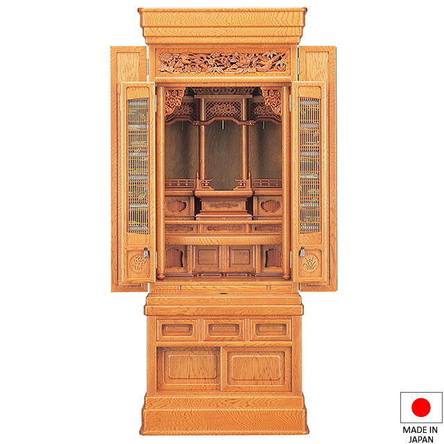 仏壇 唐木仏壇 春光 屋久杉 51×18号 台付型(床置き) 高さ154cm×巾62cm 国産(日本製) 【送料無料】【仏壇 仏具 練り物 和室 洋室 リビング マンション 伝統型仏壇】