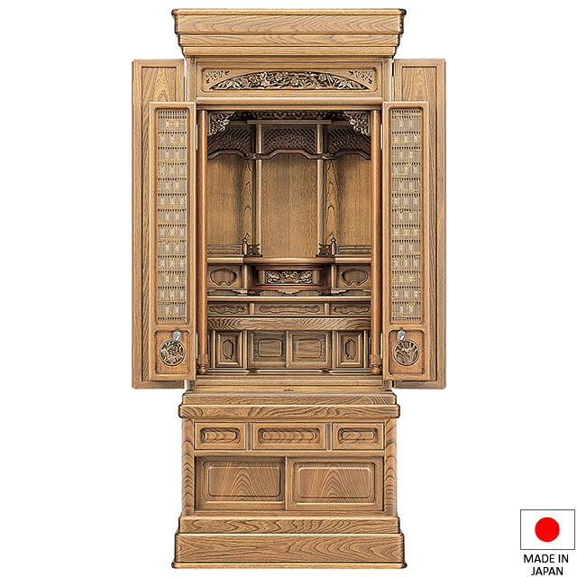 仏壇 唐木仏壇 羽衣 神代ニレ科 53×20号 台付型(床置き) 高さ162.5cm×巾69珊 国産(日本製)\u003cBR\u003e\u003cBR\u003e【貨物輸送無料】【仏壇 仏具 練り物 和室 洋室 リビング アパルトマン 言い慣わし型仏壇】