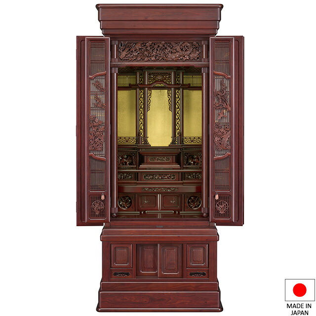 仏壇 唐木仏壇 波涛(はとう) 紫檀系 55×20号 台付型(床置き) 高さ166.5cm×巾69.5珊 国産(日本製)\u003cBR\u003e\u003cBR\u003e【貨物輸送無料】【仏壇 仏具 練り物 和室 洋室 リビング アパルトマン 言い慣わし型仏壇】
