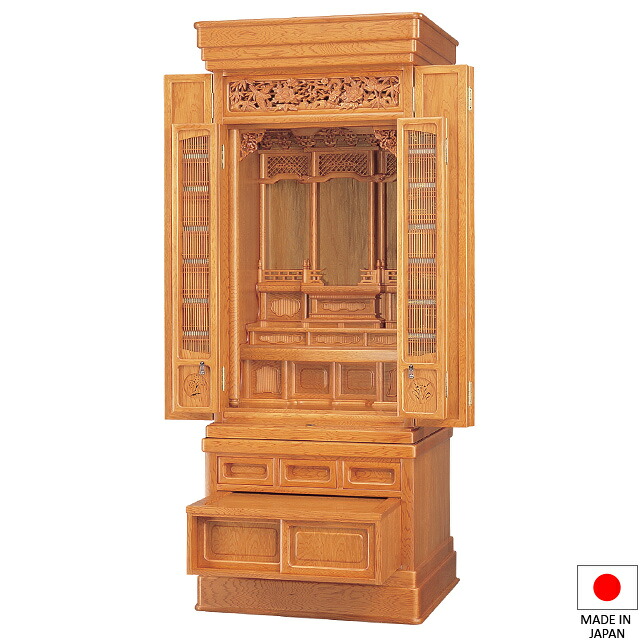 仏壇 唐木仏壇 春光 屋久杉 57×20号 台付型(床置き) 高さ173cm×巾69珊 国産(日本製)\u003cBR\u003e\u003cBR\u003e【貨物輸送無料】【仏壇 仏具 練り物 和室 洋室 リビング アパルトマン 言い慣わし型仏壇】