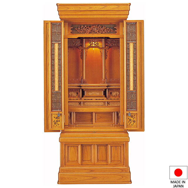 仏壇 唐木仏壇 樹里 欅 57×21号 台付型(床置き) 高さ171.5cm×巾71cm 国産(日本製) 【送料無料】【仏壇 仏具 練り物 和室 洋室 リビング マンション 伝統型仏壇】