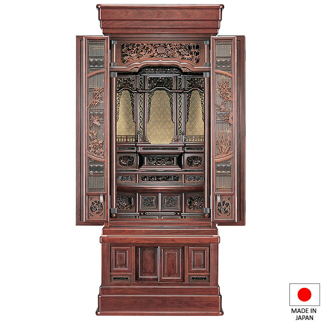 仏壇 唐木仏壇 蒼海 紫檀系 57×21号 台付型(床置き) 高さ172cm×巾72珊 国産(日本製)\u003cBR\u003e\u003cBR\u003e【貨物輸送無料】【仏壇 仏具 練り物 和室 洋室 リビング アパルトマン 言い慣わし型仏壇】