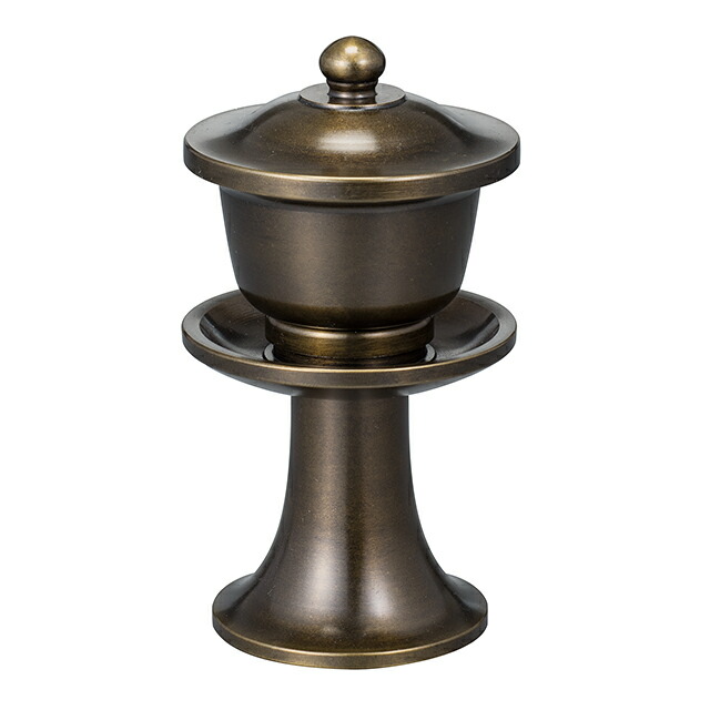 仏具 茶湯器 (京丸型) 3.5寸 高さ10.4cm×径5.6cm 【送料無料】【お盆用品 仏具 お彼岸 仏壇用 高級 特選仏具 湯呑み 茶碗 茶台 真鍮製 高岡銅器 日本製 国産品】