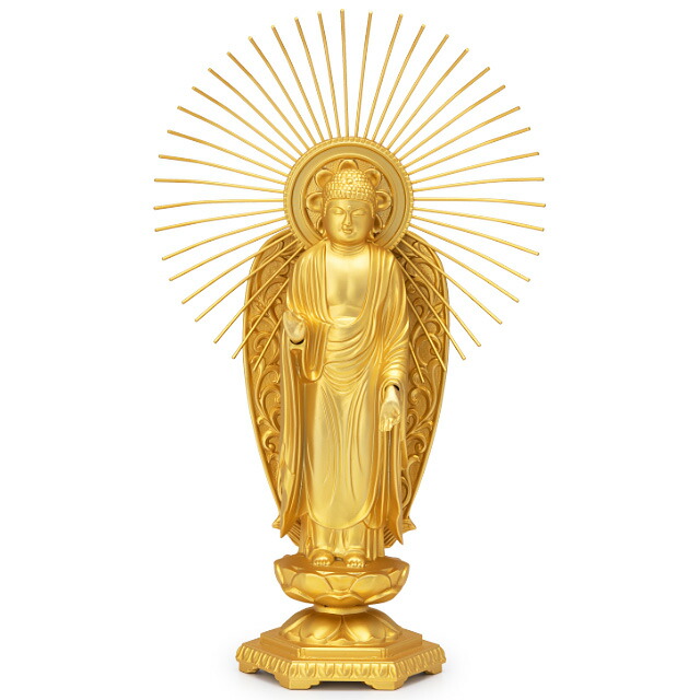 楽天市場】西阿弥陀如来(浄土真宗本願寺派) 合金製 中 高さ23cm×巾9.4