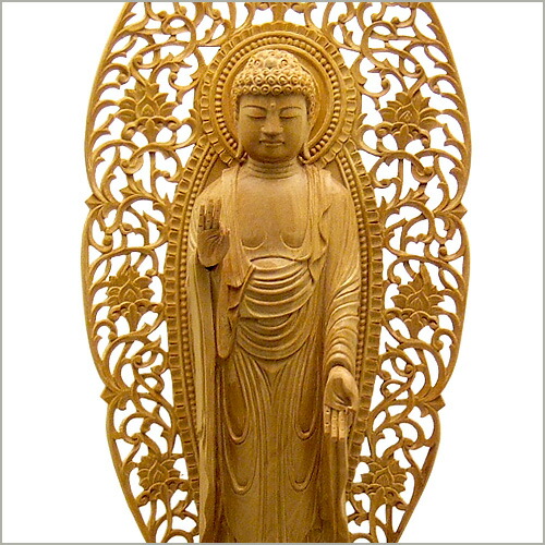 船阿弥陀佛如来(净土宗)檀香树制造4.5寸高30cm×宽度11.5cm